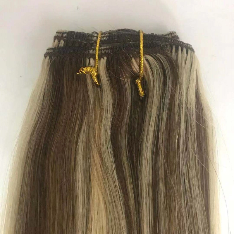 Hot selling european virgin human hair Piano clip in hair extensions HJ 032